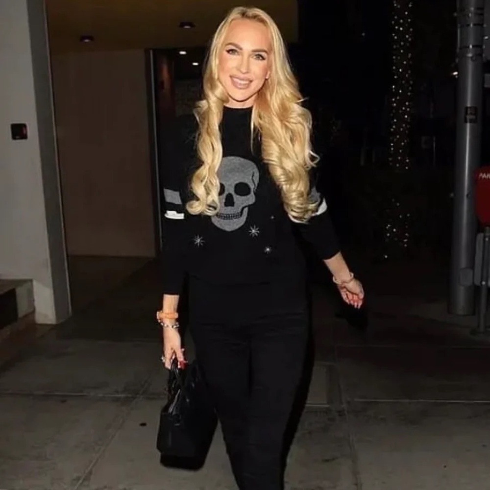 27 Miles black skull cashmere sweater (Sz M)